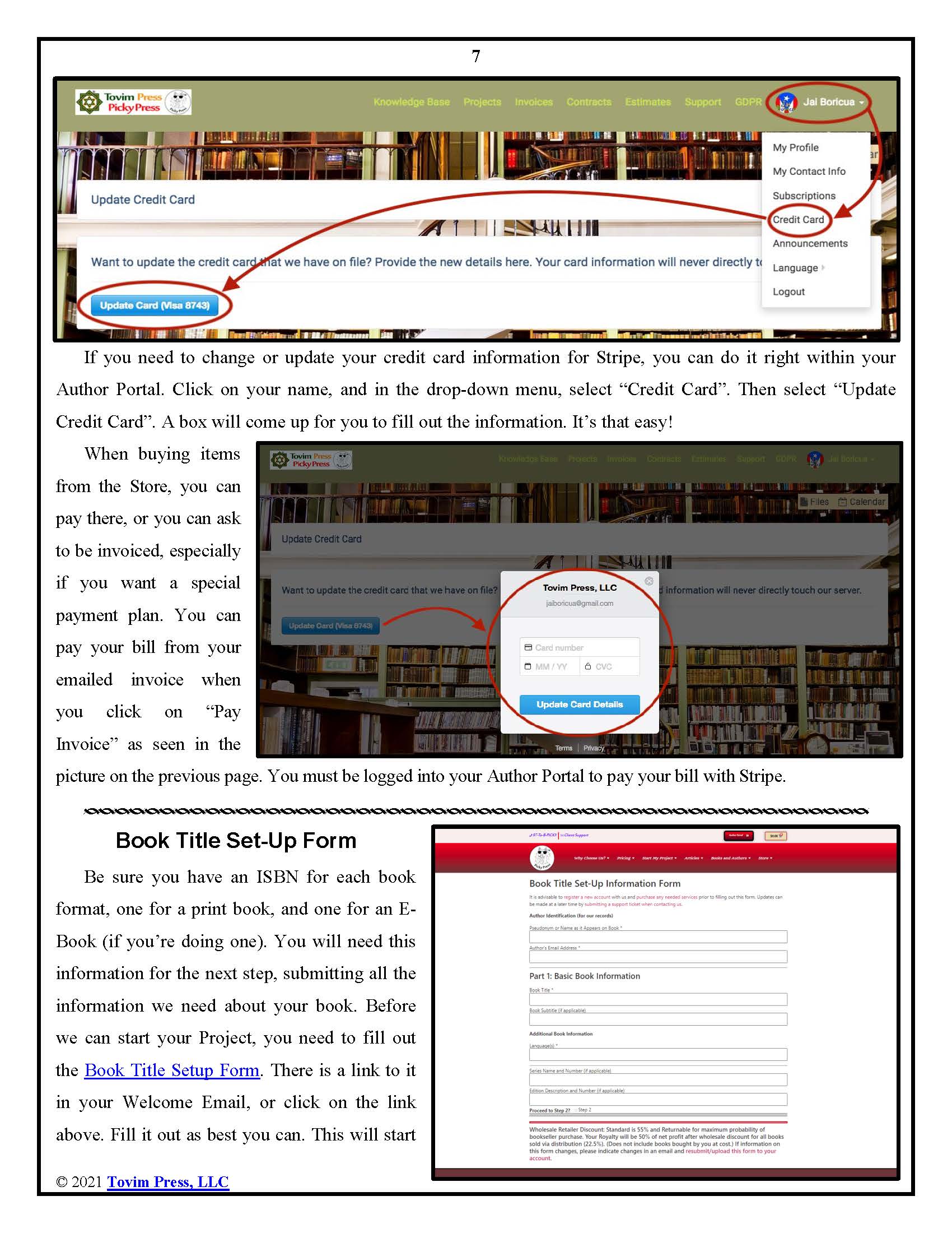 Guide to Publishing with Tovim Press and Picky Press Page 7